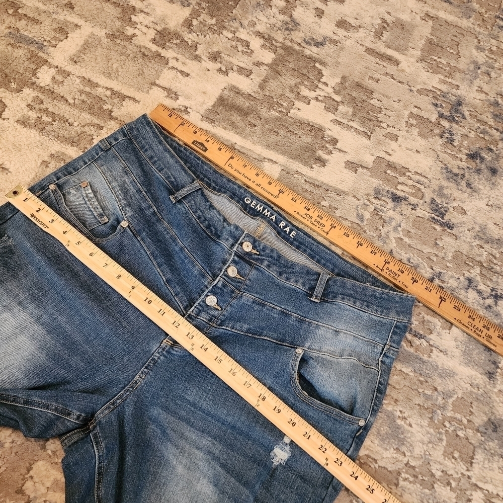 Gemma Rae Stretch Denim Highrise Distressed Jeans Women's Plus Size 24W - Picture 15 of 16